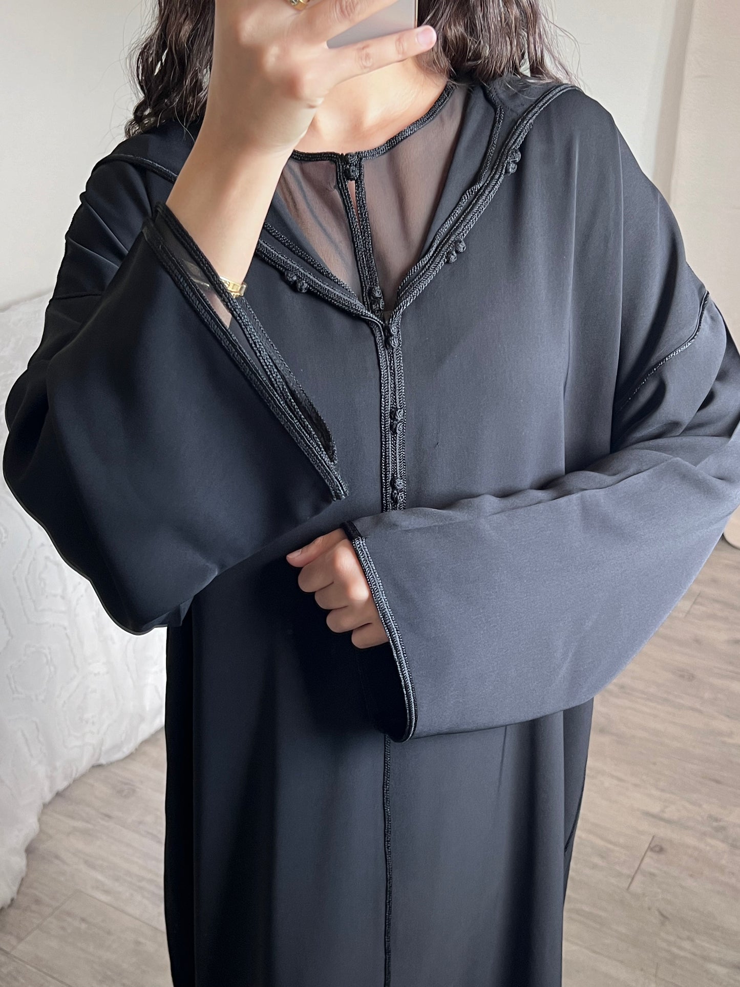 Djellaba moussline noir