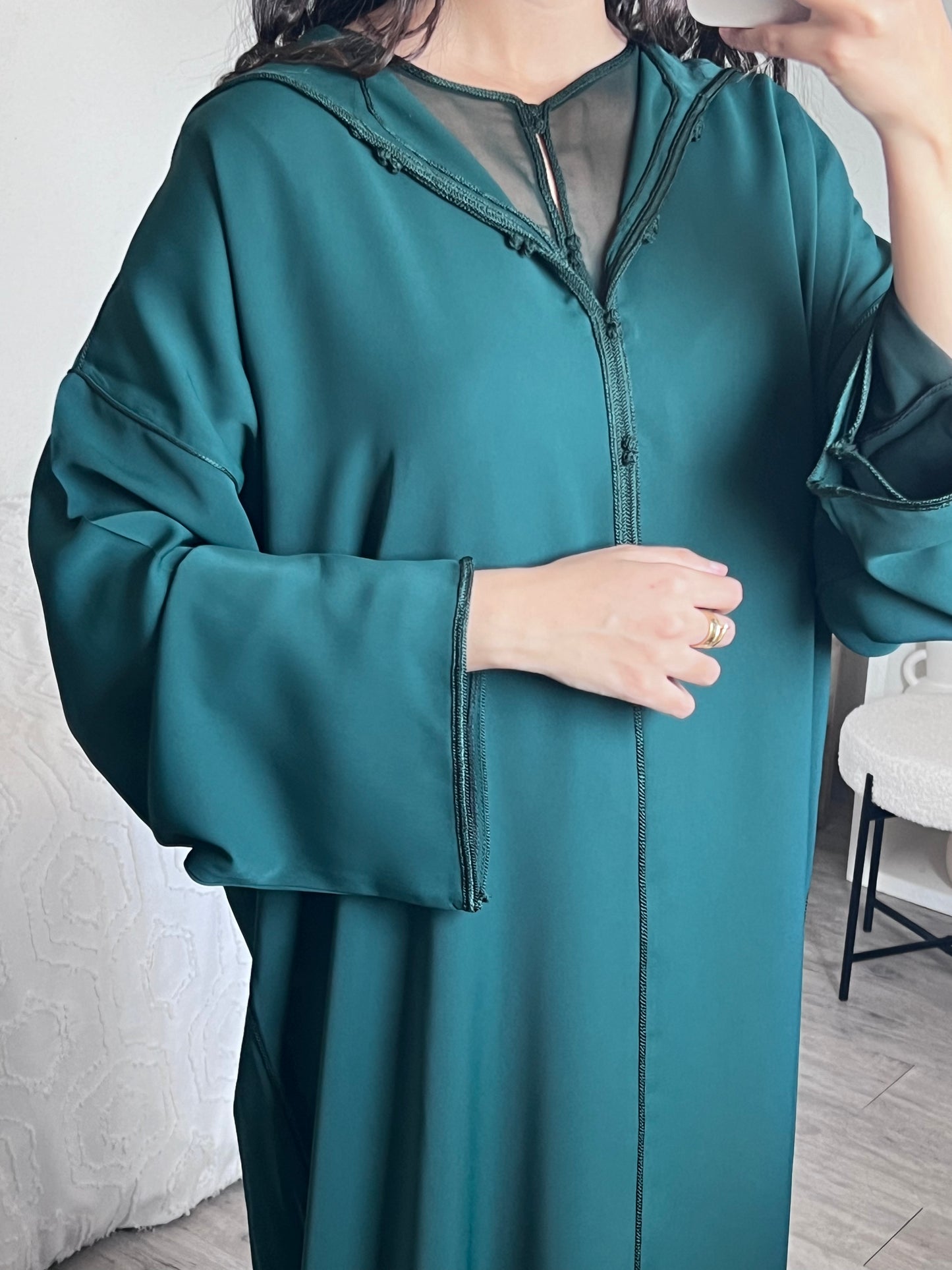 Djellaba moussline vert