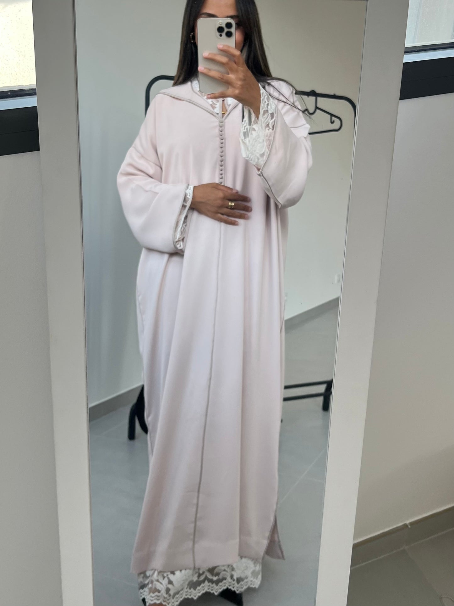 Djellaba rose poudré