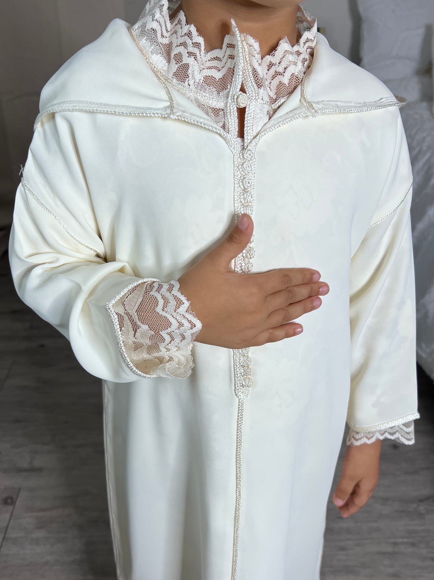 Mini Djellaba Blanc cassé