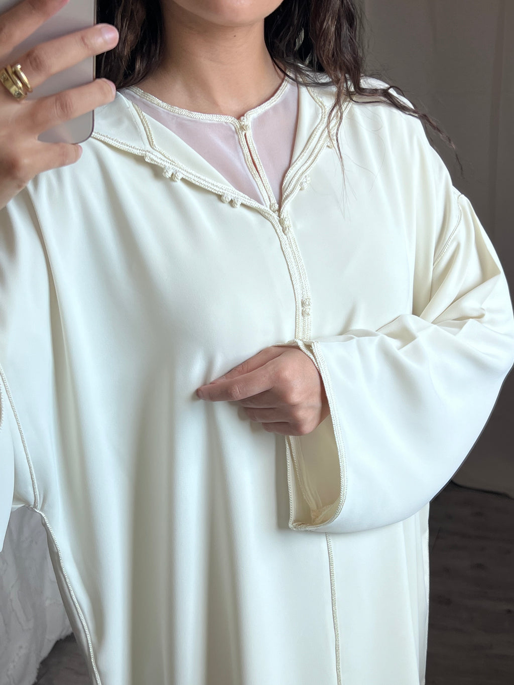 Djellaba moussline blanc cassé