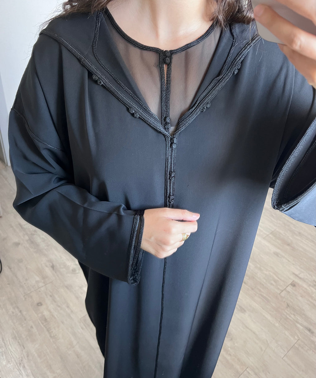 Djellaba moussline noir