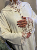 Djellaba dentelle blanc cassé