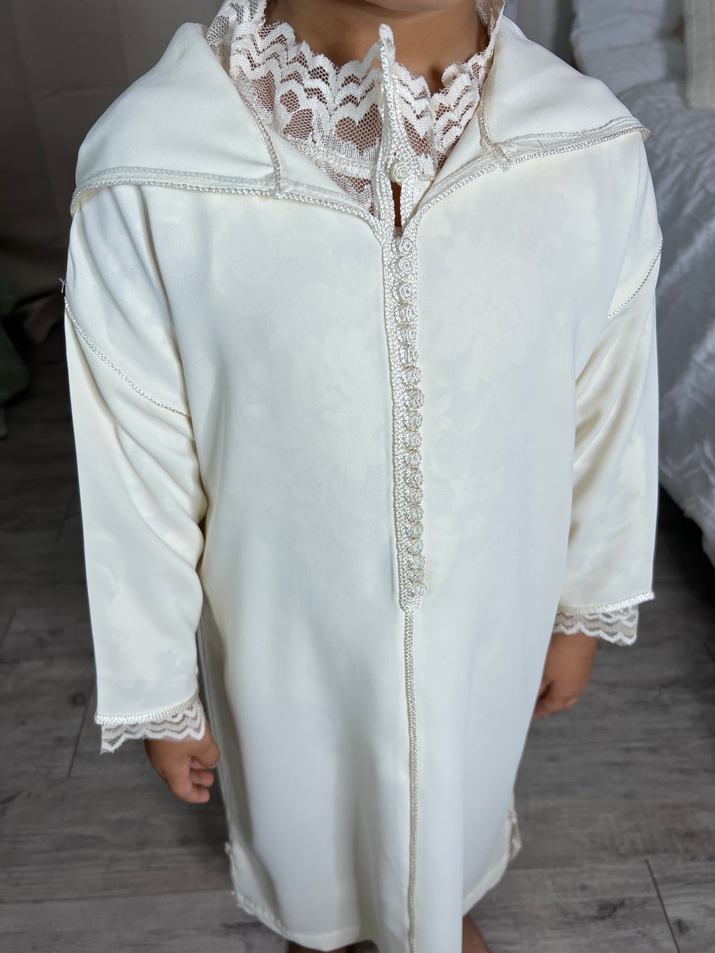 Mini Djellaba Blanc cassé