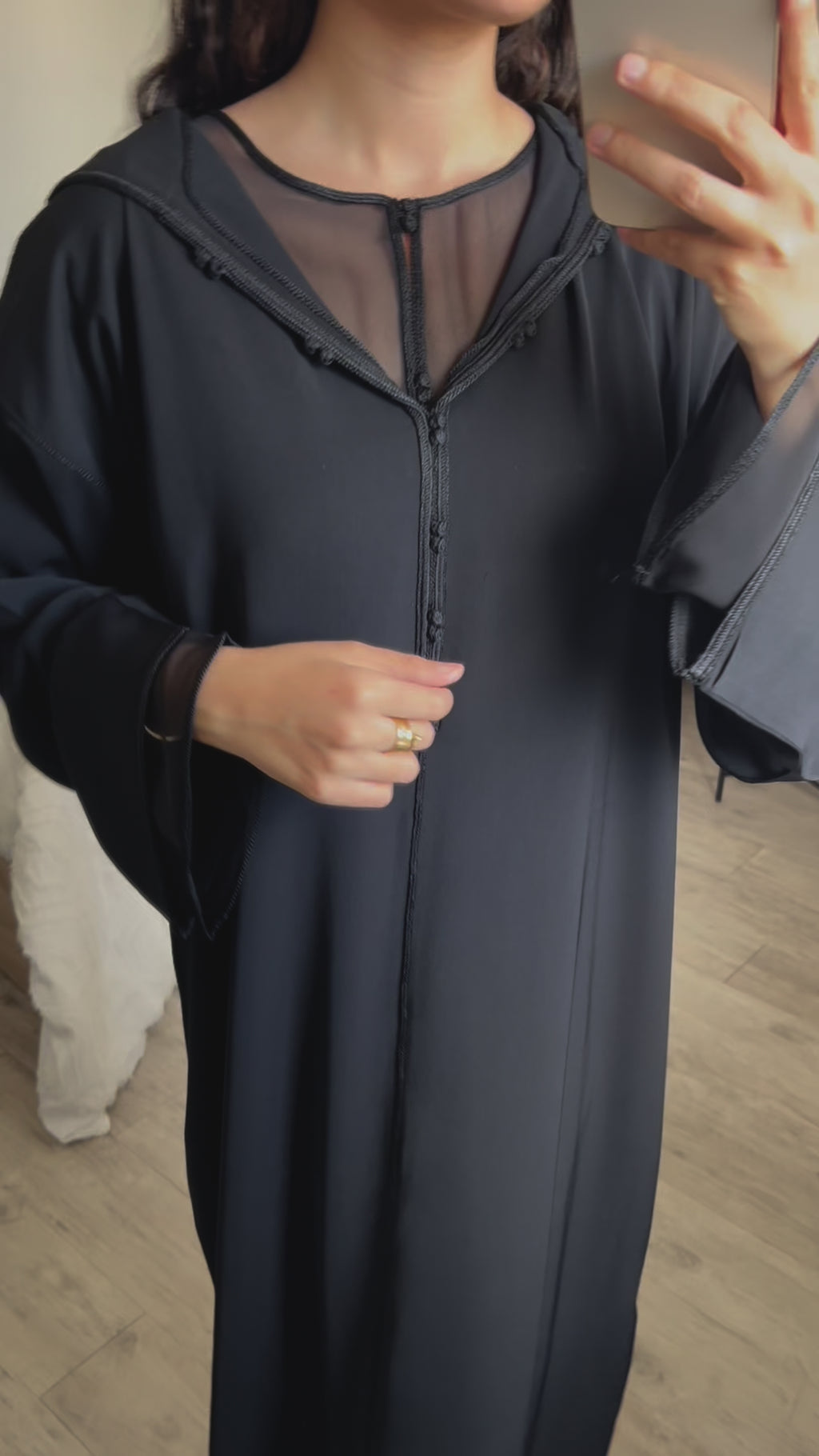 Djellaba moussline noir